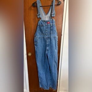 Dickies Denim Bib Overalls Workwear 90s Vintage, USA, Tag Removed Fits Large